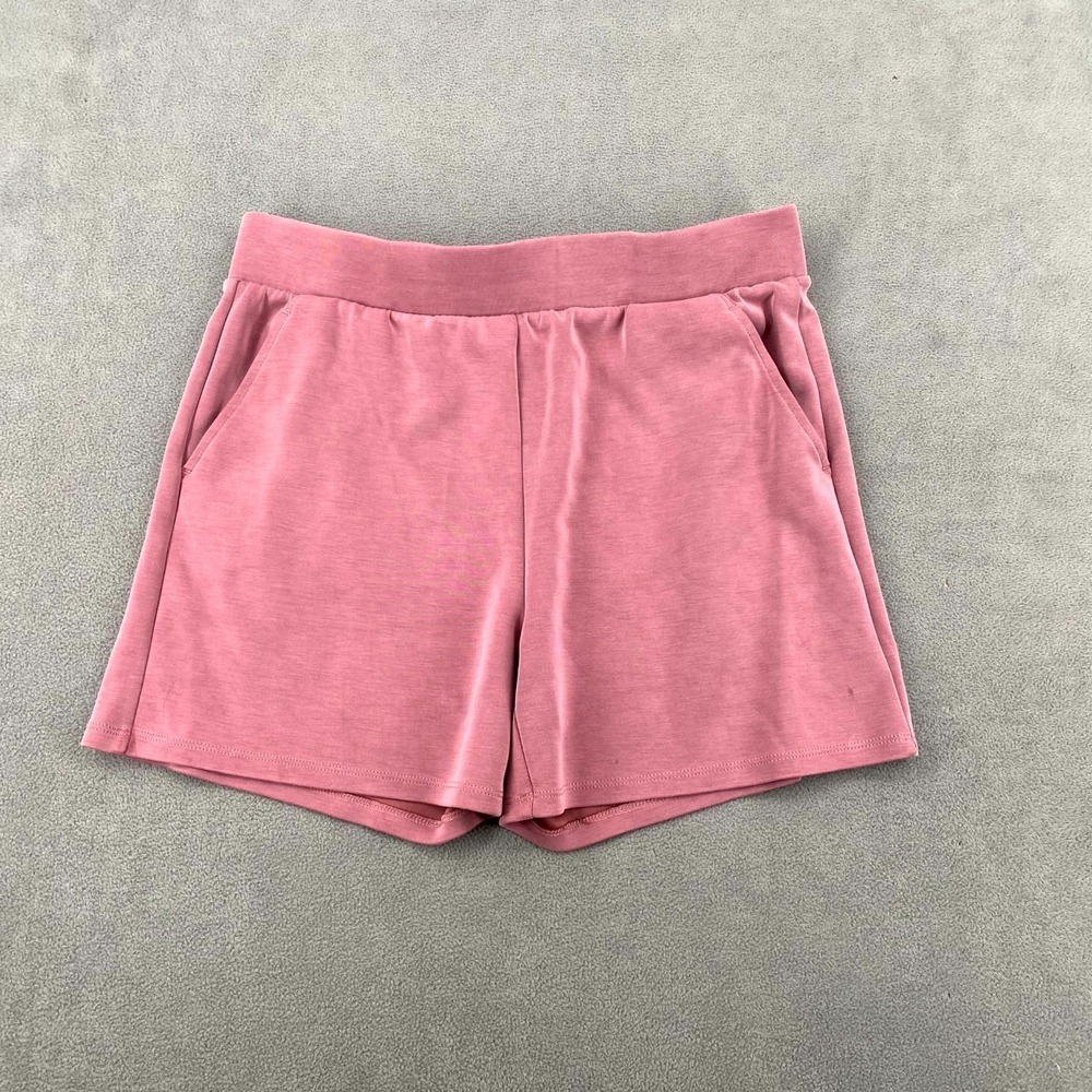 LazyPants Loungewear Luxe Shorts Womens Medium Berry Pink 4-Way Stretch Pull On